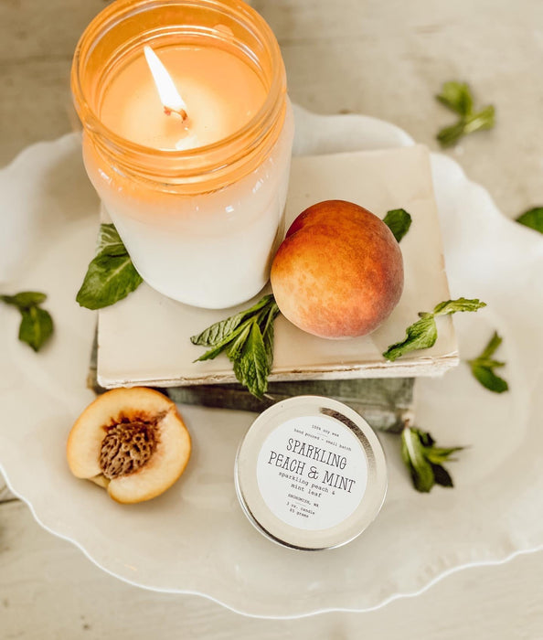Sparkling Peaches & Mint - Mason Jar